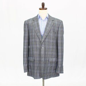 Rossi Man 48L Gray Check 2-Button Sport Coat Blazer Jacket T748